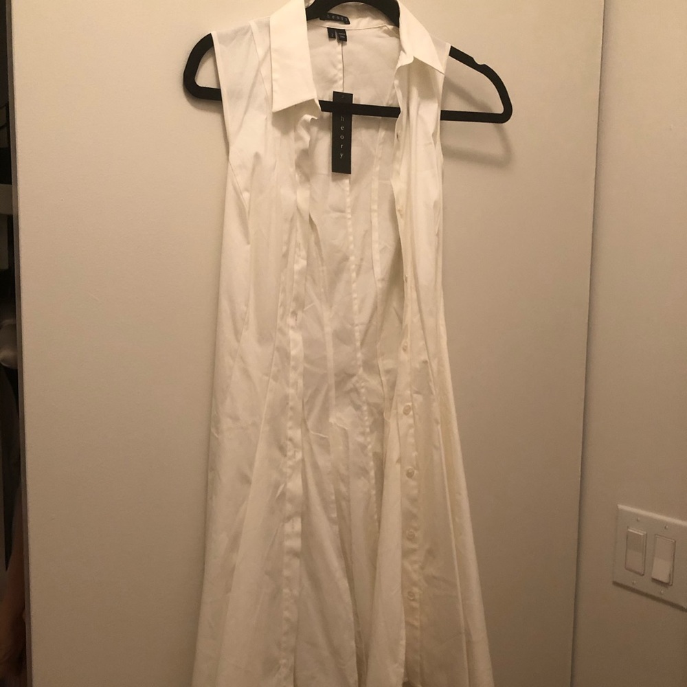 theory white shirt dress xs new with tag